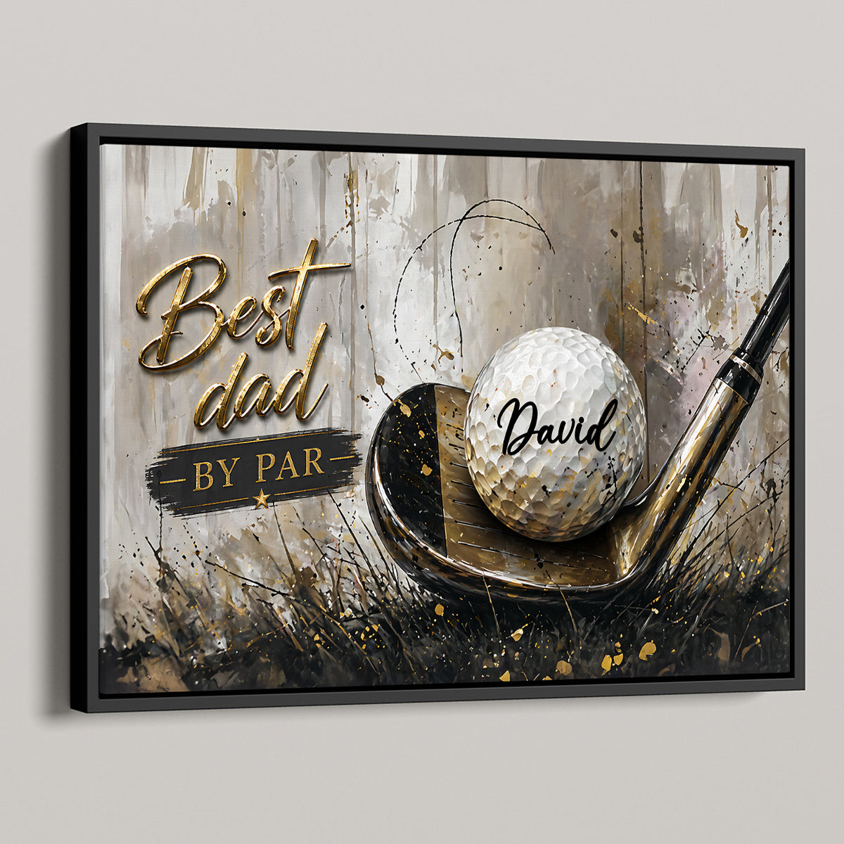 Best Golf Dad by Par - Personalized Poster - Father's Day Gift for Dad, Husband