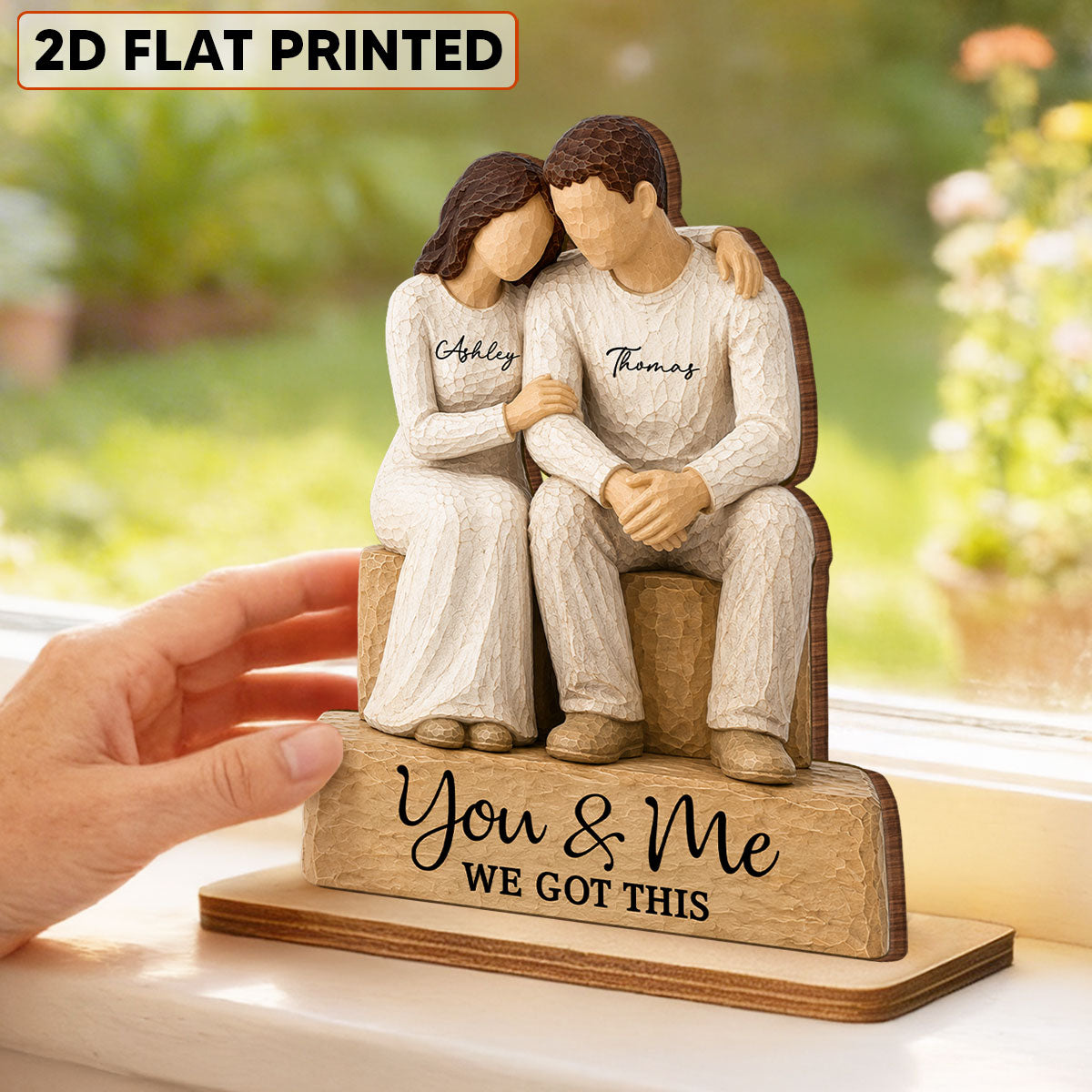 Rustic Sentimental Couple Forever Together - Personalized 2-Layered Wooden Plaque - Anniversary Gift For Couple