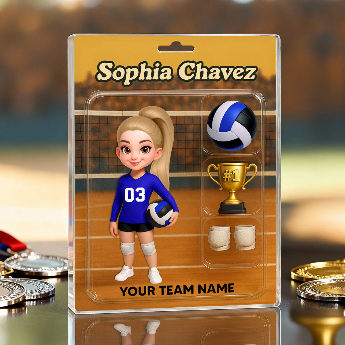 3D Effect Volleyball Player Custom Figure Style - Personalized Acrylic Block Plaque - Christmas Gift For Volleyball Players