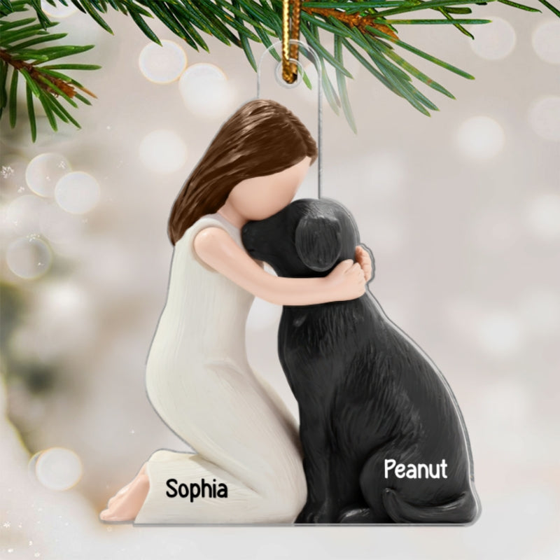 3D Effect Girl & Her Dog My Forever Best Friend - Personalized Acrylic Ornament