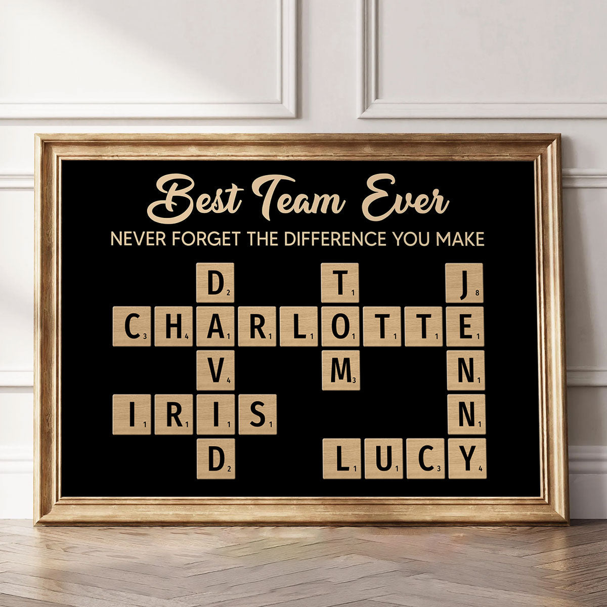 Colleagues Best Team Ever Forever Linked Together Crossword Puzzle Art - Personalized Poster - Gift For Colleagues, Office Decoration