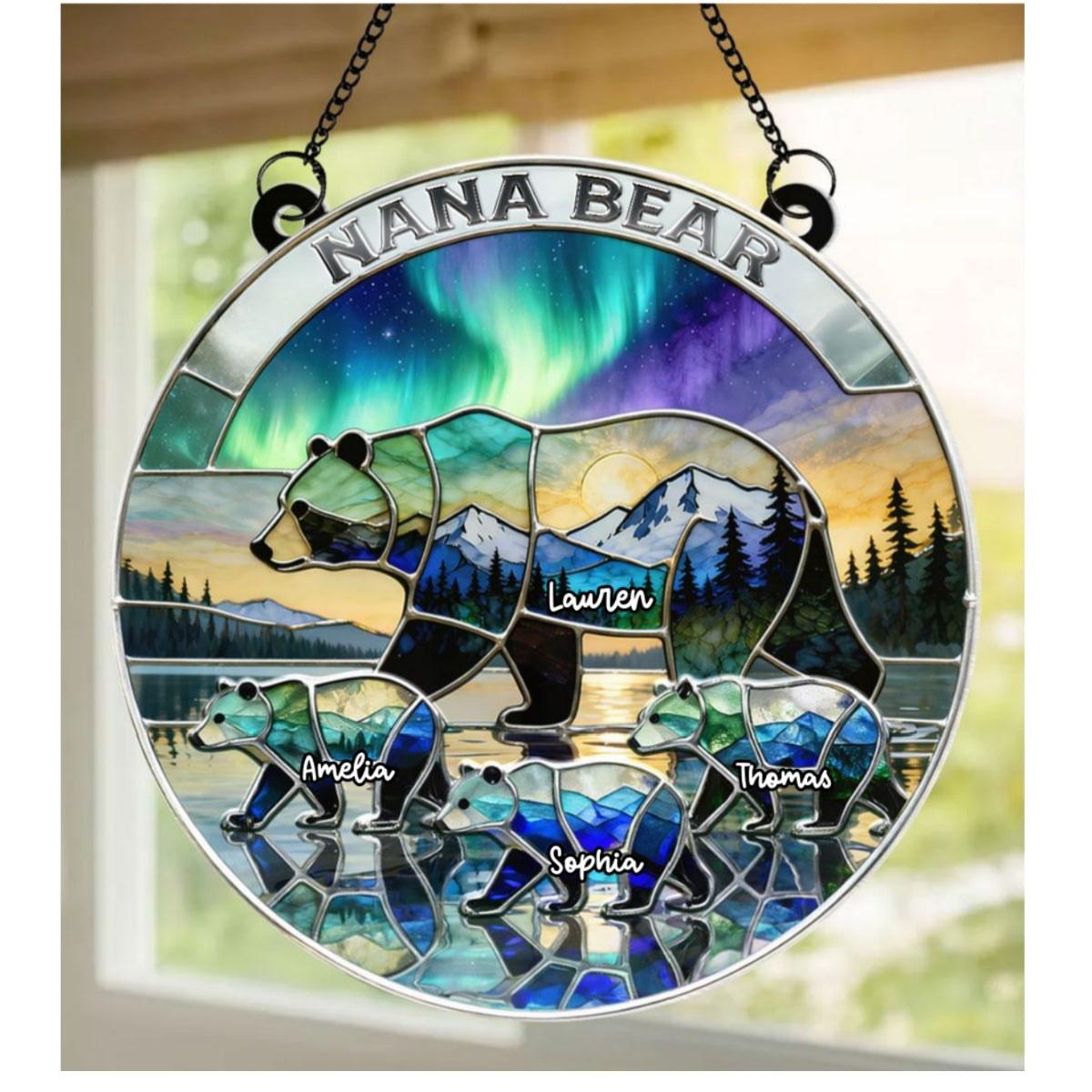 Mama Bear - Personalized Acrylic Suncatcher - Heartfelt Mother's Day Gift for Mom, Wife