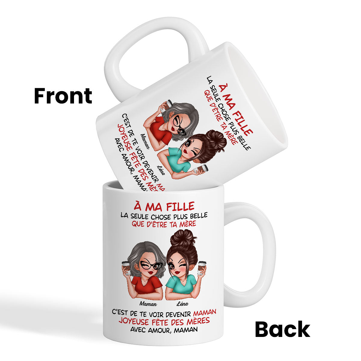 À ma fille – Te voir être maman – Mug personnalisé – Cadeau de Fête des Mères pour ma fille