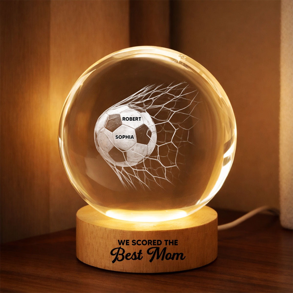 You're Our Best Goal Soccer Mom - Personalized Crystal Ball LED Night Light - Gift For Soccer Mom
