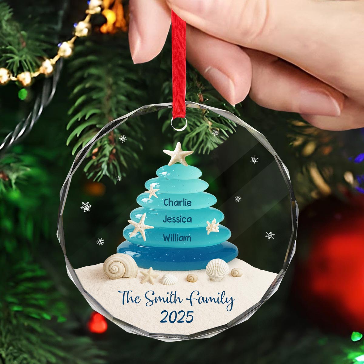 Sea Glass Christmas Tree - Personalized Glass Ornament - Heartwarming Festive Christmas Decor