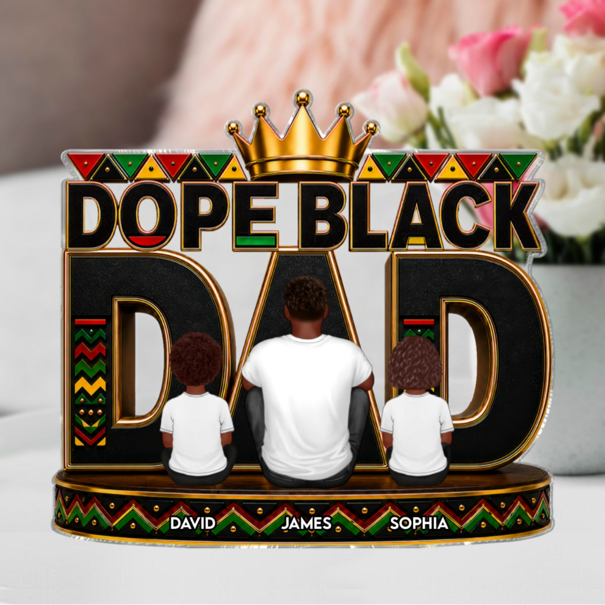 Dope Black Dad 2D Flat - Personalized Acrylic Block