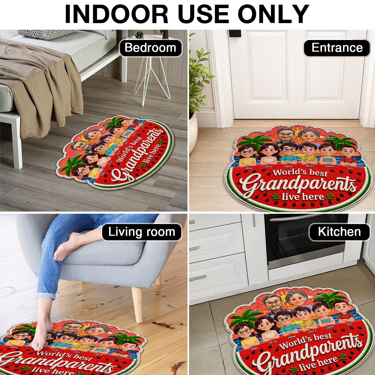 World's Best Grandparents - Personalized Doormat - Gift For Grandparents, Summer Decor