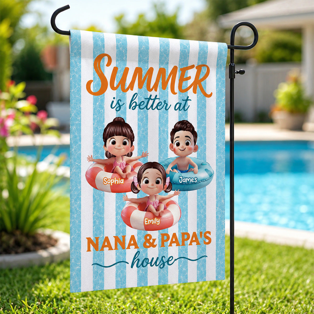 Summer Is Better At Grandma Grandpa House - Personalized Garden Flag