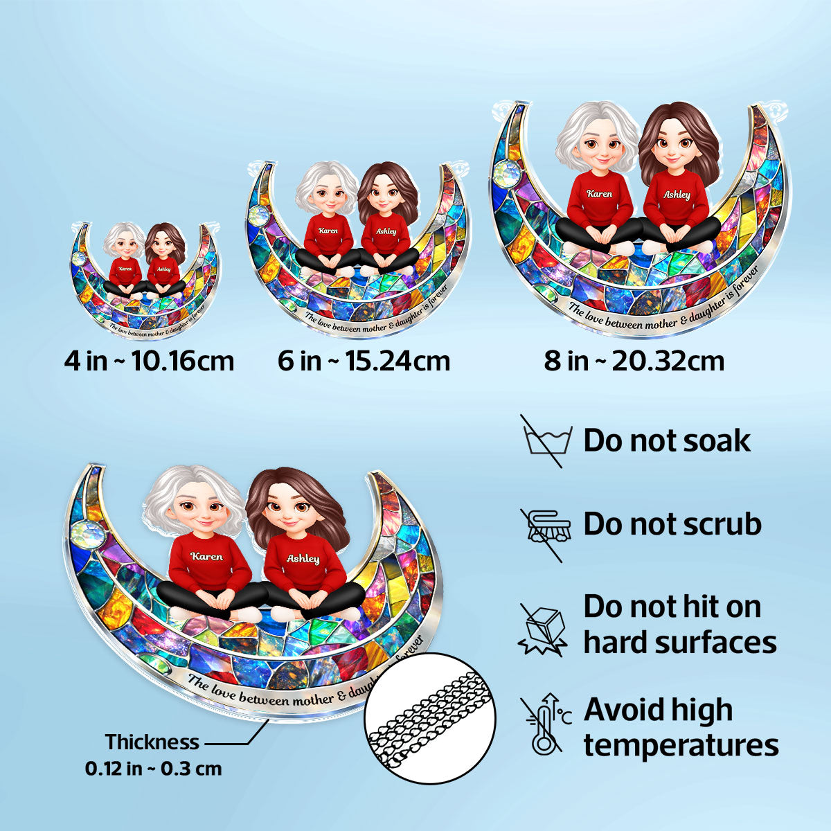 The Love Between Mother & Daughter Son is Forever - Personalized Suncatcher - Heartfelt Gift for Mom