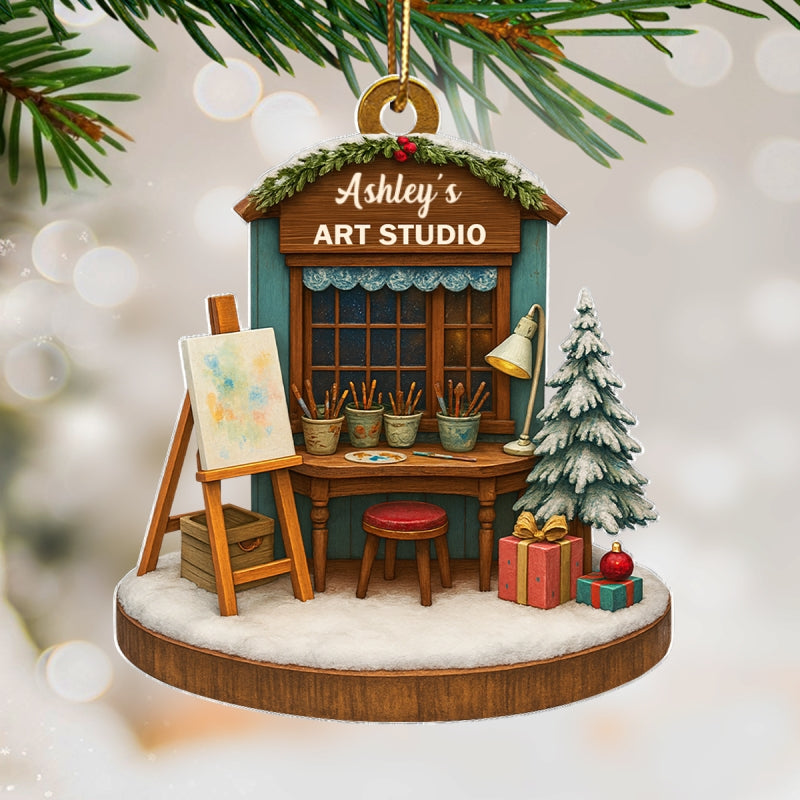 Where Creativity Comes Alive – Personalized Acrylic Ornament – Inspiring Gift for Artists & Creatives