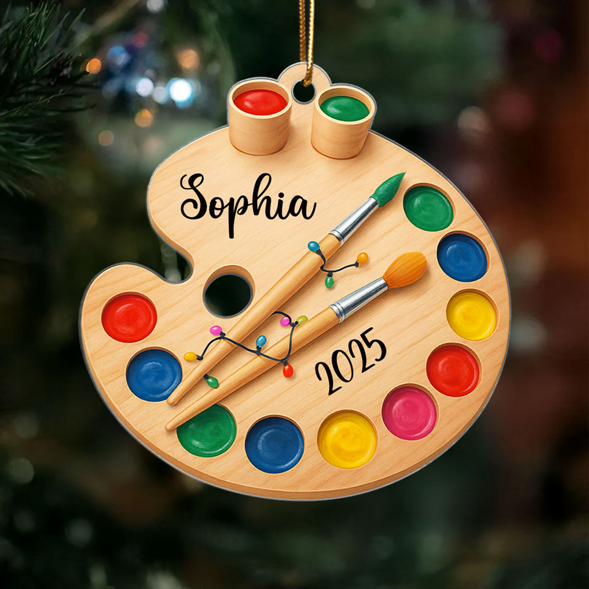 Art From the Heart – Personalized Acrylic Ornament – Sentimental Gift for Painters