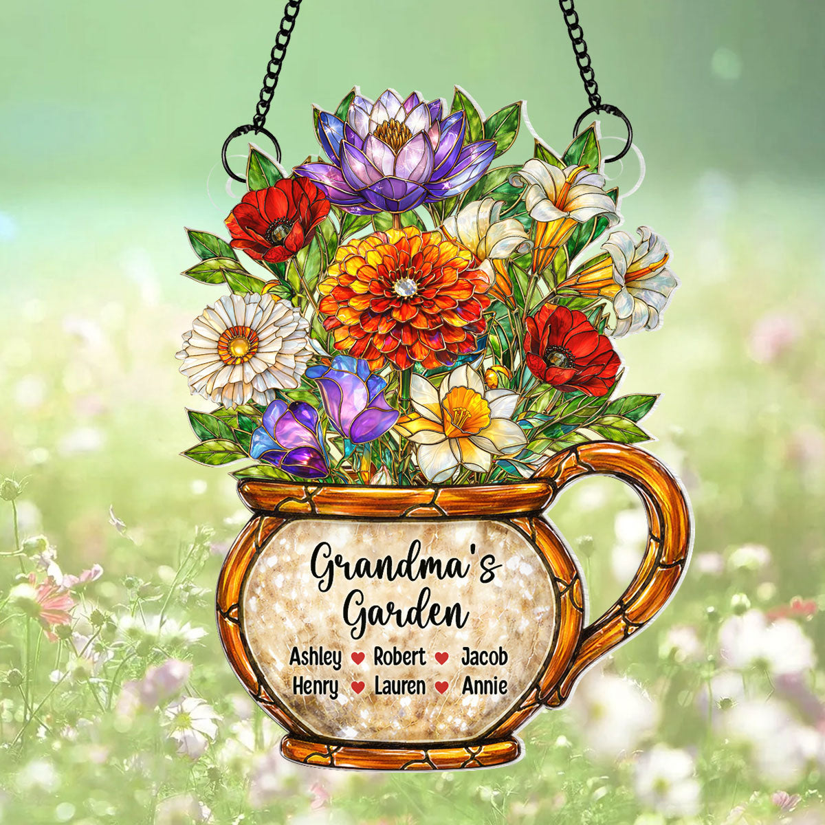 Grandma's Garden Birth Flowers - Personalized Suncatcher - Sentimental Mother's Day Gift for Grandma, Mom, Wife