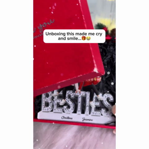 3D Shinning Effect Besties - Personalized Acrylic Car Hanger - Heartwarming Gift For Best Friends, Matching Group Ornaments