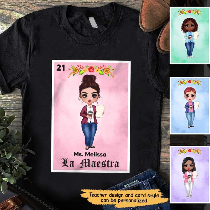 Teacher Maestra Loteria Card Personalized Shirt