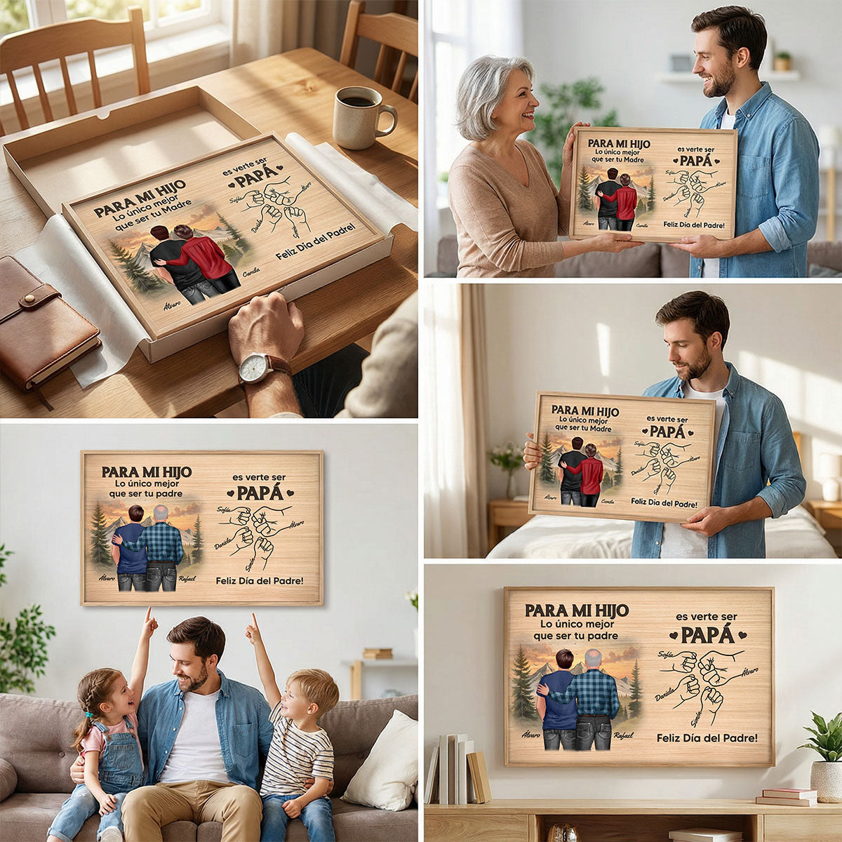 Día del Padre De Mamá A Hijo Viéndote Ser Papá - Personalized Poster - Father's Day Gift For Son