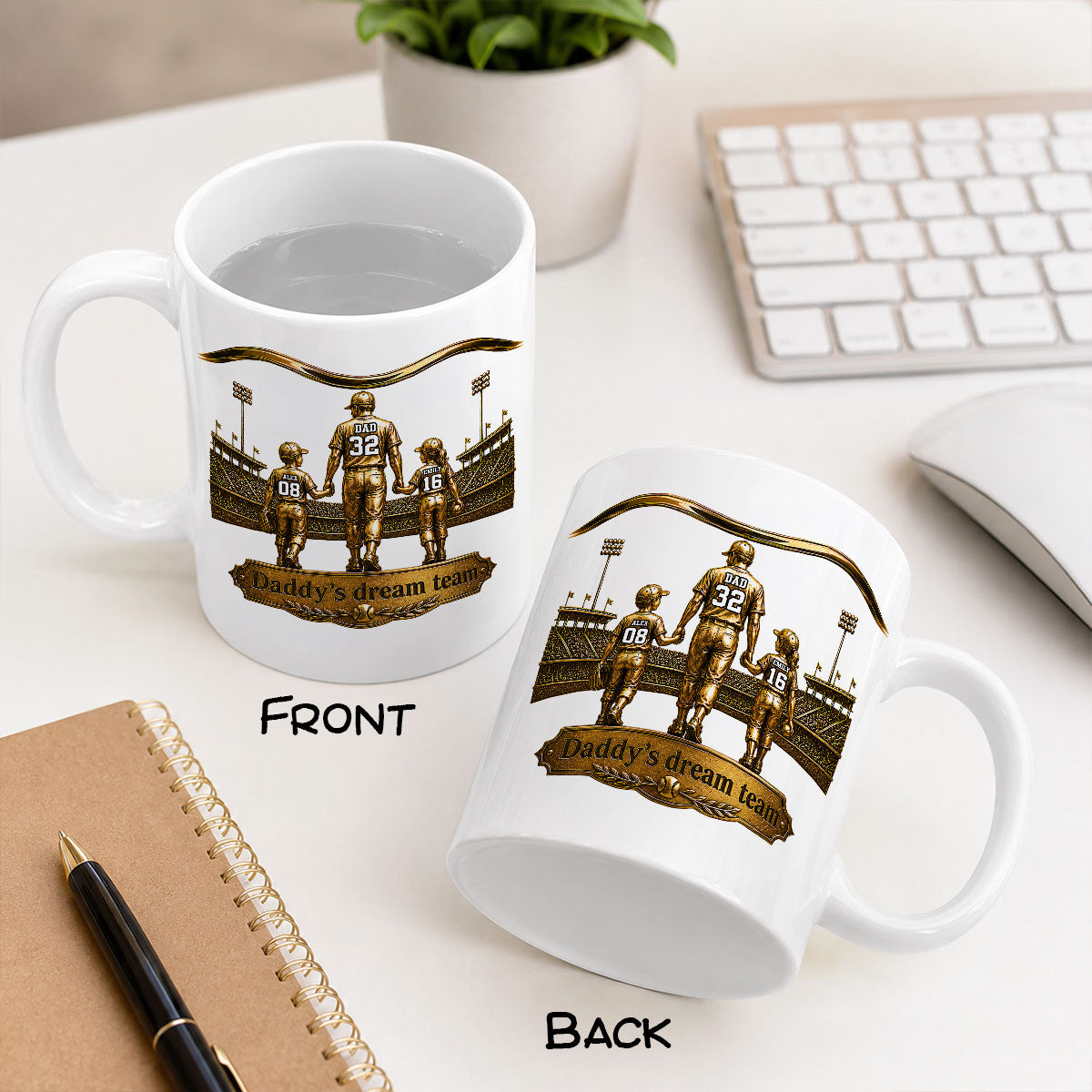 Luxury Daddy's Dream Team - Personalized Mug - Father's Day Gift for Dad, Grandpa, Husband