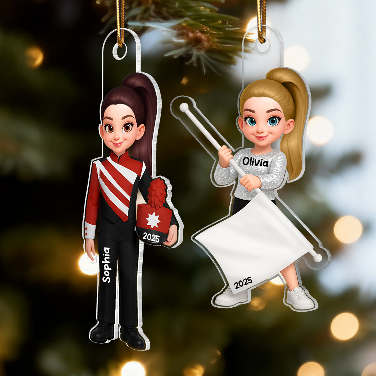 3D Effect Marching Band - Personalized Acrylic Ornament - Gift For Granddaughter, Grandson