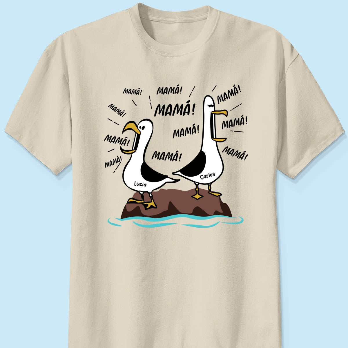 Gaviota Mamá Mamá Mamá - Camiseta Personalizada - Regalo Divertido del Día de la Madre para Mamá