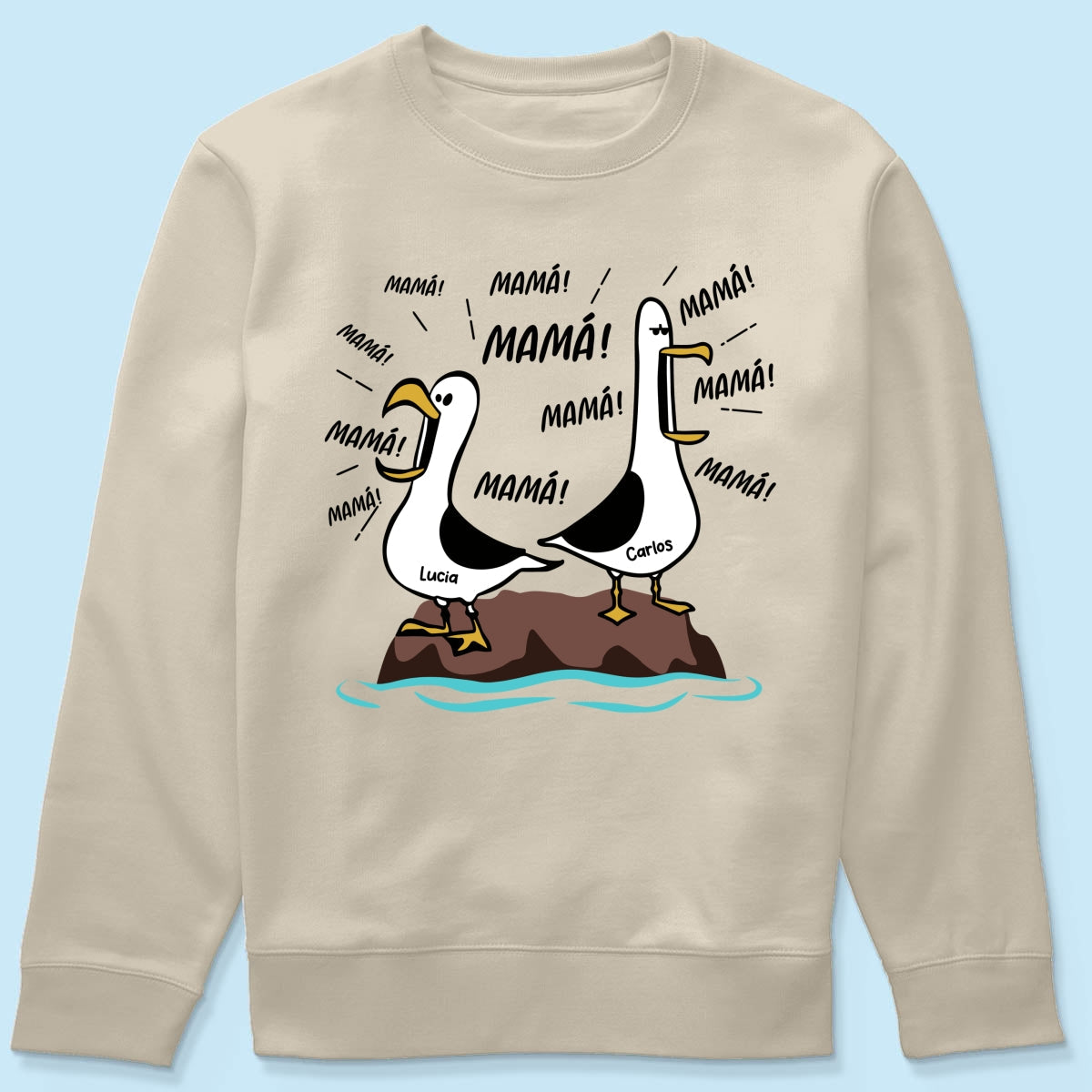 Gaviota Mamá Mamá Mamá - Camiseta Personalizada - Regalo Divertido del Día de la Madre para Mamá