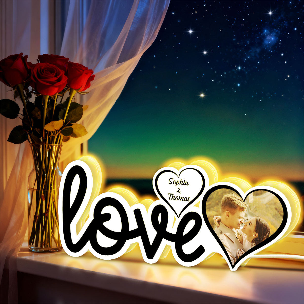 Couple Love Custom Photo - Personalized Light Box - Valentine's Day Gift For Him or Her