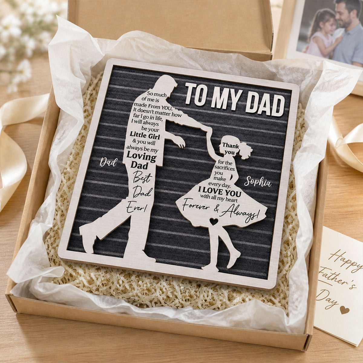 I Will Always Be Your Little Girl Father & Daughter Dancing - Personalized 2-Layered Wooden Plaque - Sentimental  Gift For Dad From Daughter