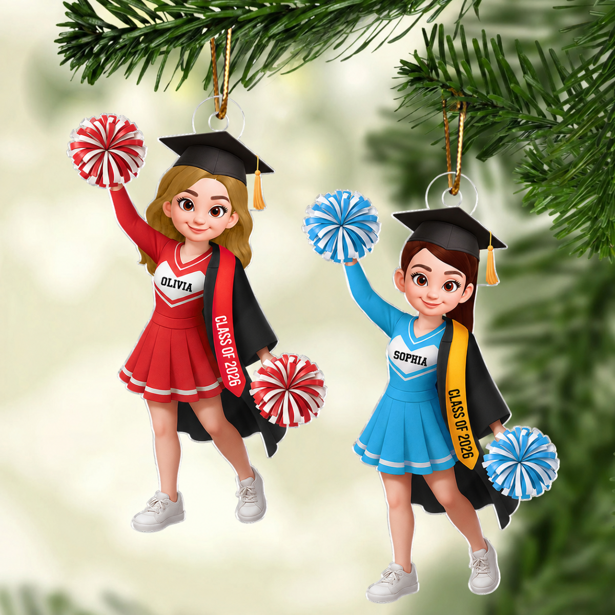 Senior Cheerleader Graduation - Personalized Acrylic Ornament