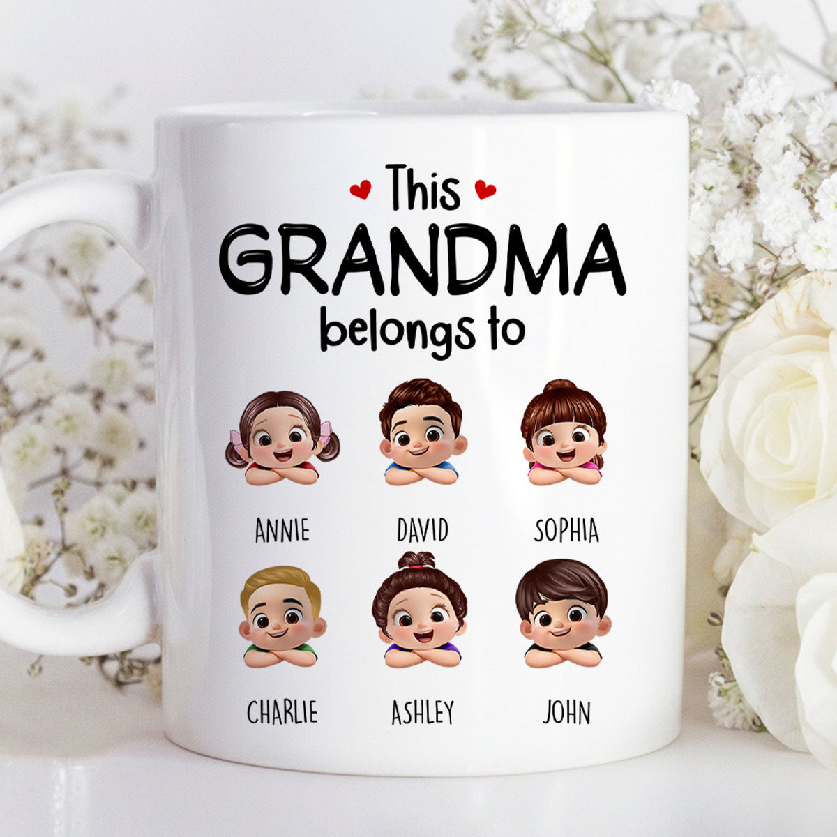 This Grandma Belongs to Cute Grandkids - Personalized Mug - Heartfelt Mother's Day Gift for Grandma