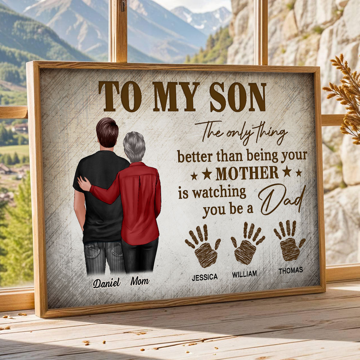 Retro Vintage To My Son Watching You Be A Dad - Personalized Poster - Father's Day Gift For Son
