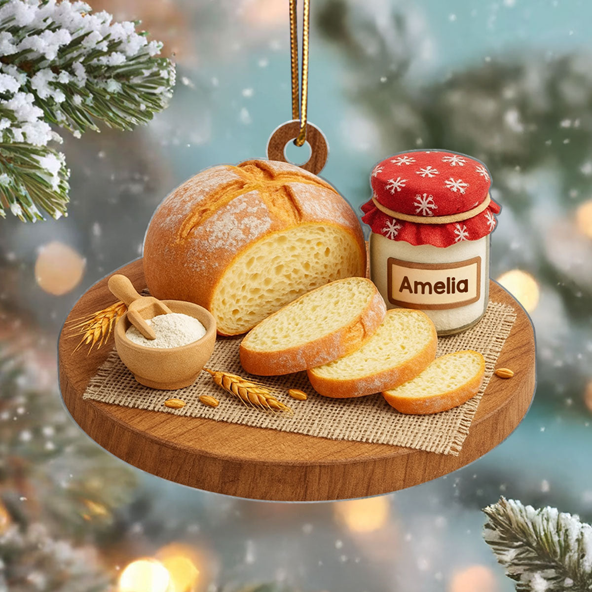 Made With Butter, Sugar and Love – Personalized Acrylic Ornament – Cute Gift for Home Bakers, Mom, Wife