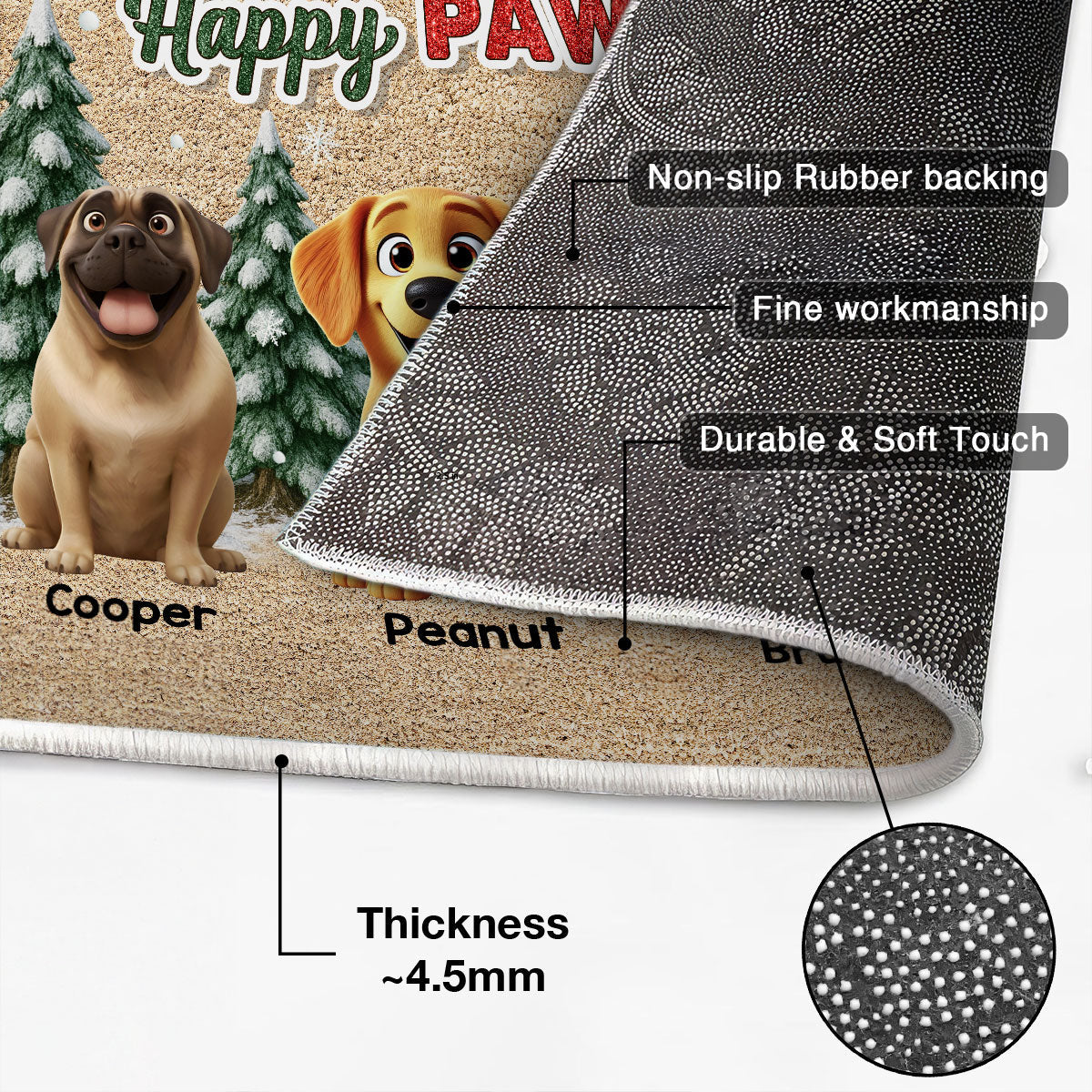 Cats Walking In A Winter Wonderland - Personalized Doormat - Gift For Cat Lovers