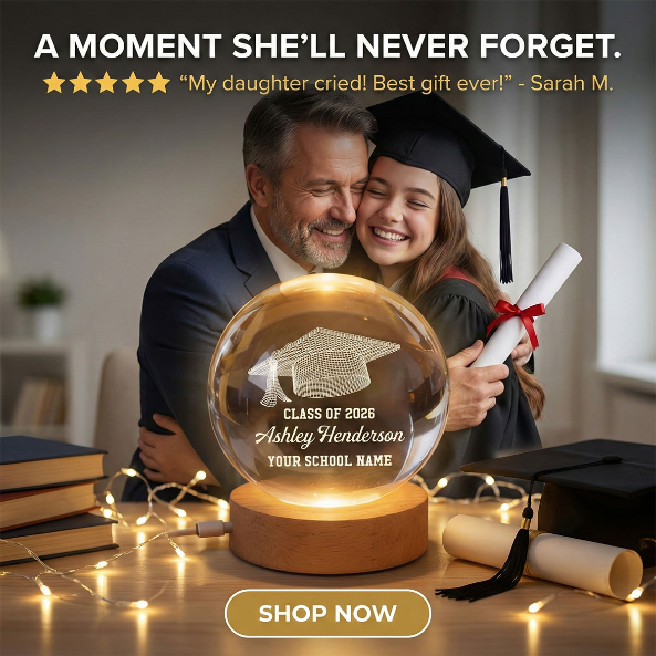 Class Of Graduation Senior Illusion Graduation Cap - Personalized Crystal Ball LED Night Light - Gift For Graduation Day, Graduation Gift, Keepsake