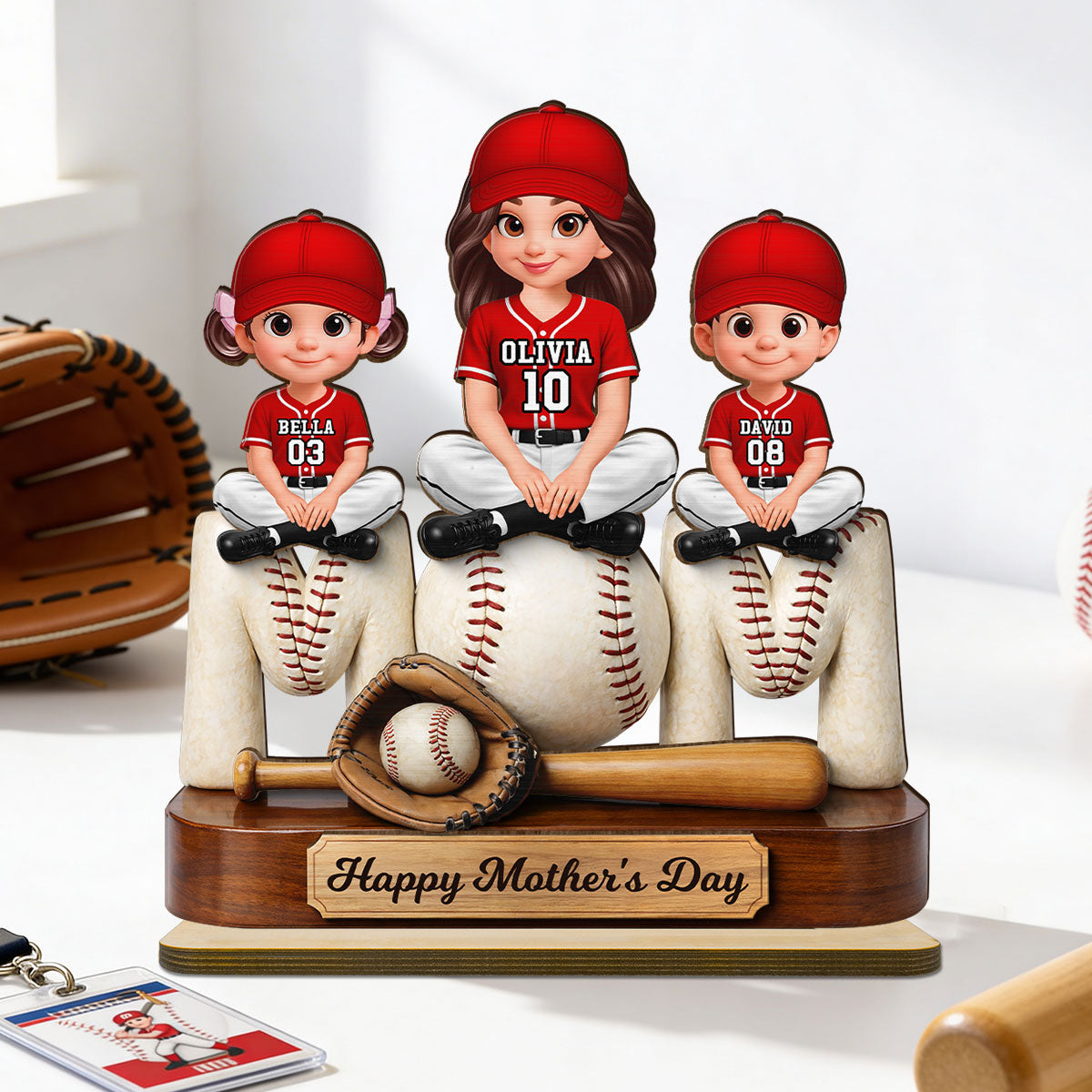 Best Baseball Mom Ever - Personalized 2-Layered Wooden Plaque - Mother's Day Gift For Baseball Mom
