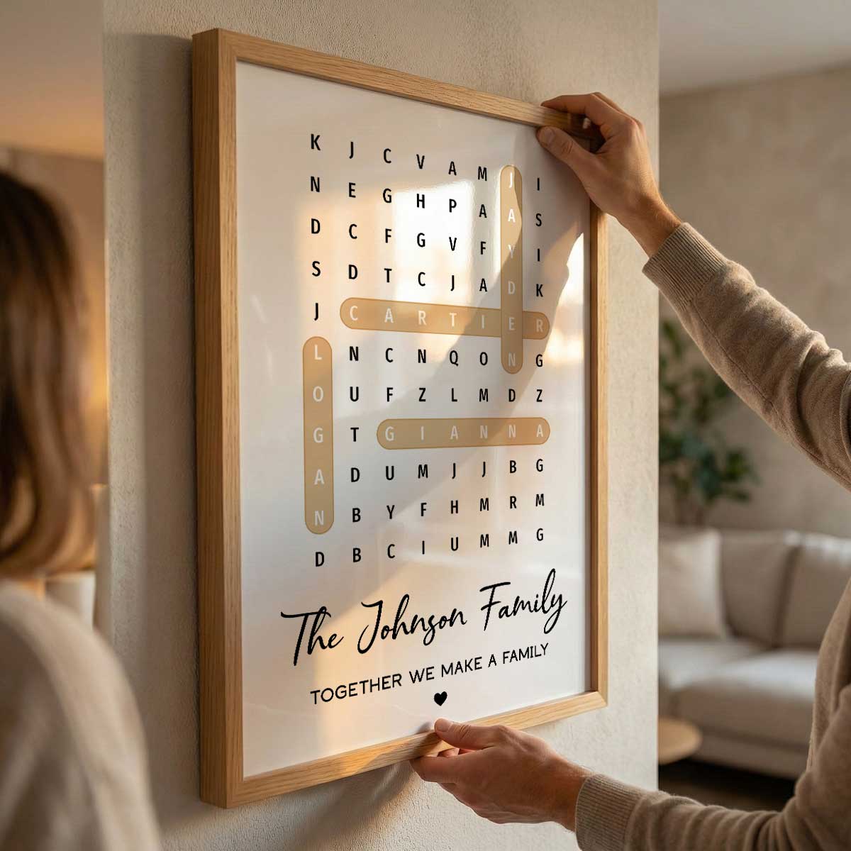 Family Name Word Search Puzzle Created In A Moment, Treasured Forever - Personalized Poster