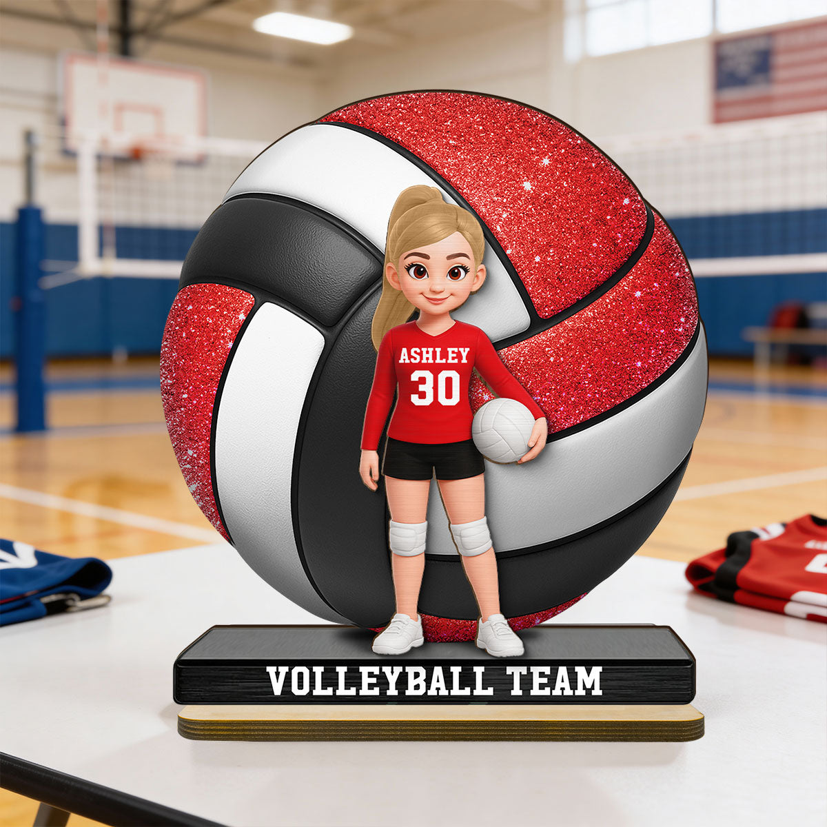 Proud Volleyball Player - Personalized 2-Layered Wooden Plaque - Gift For Volleyball Players, Volleyball Lovers