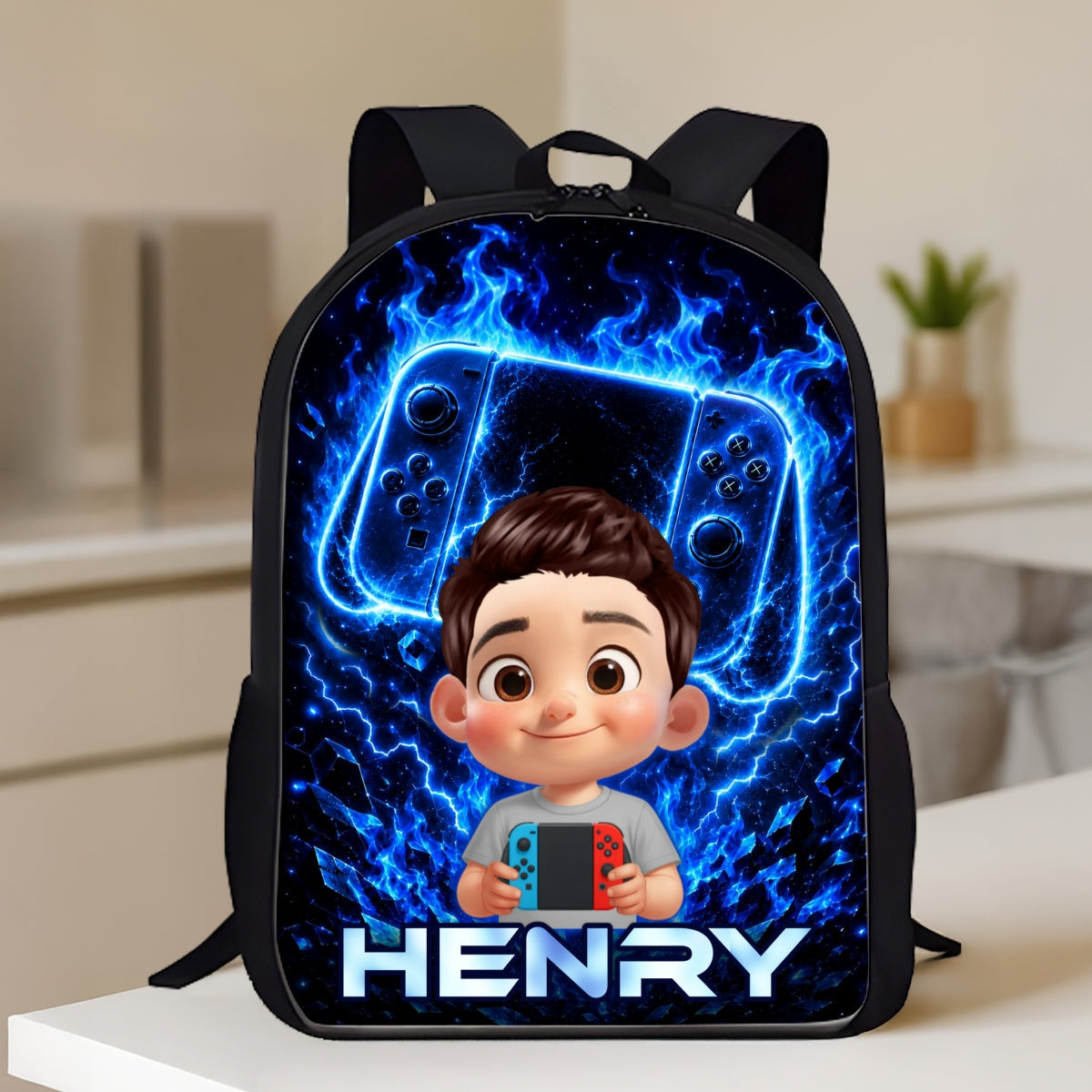 Gamer Trendy Design Backpack for Boys Girls - Personalized Backpack - Back to School Gift for Daughter, Son
