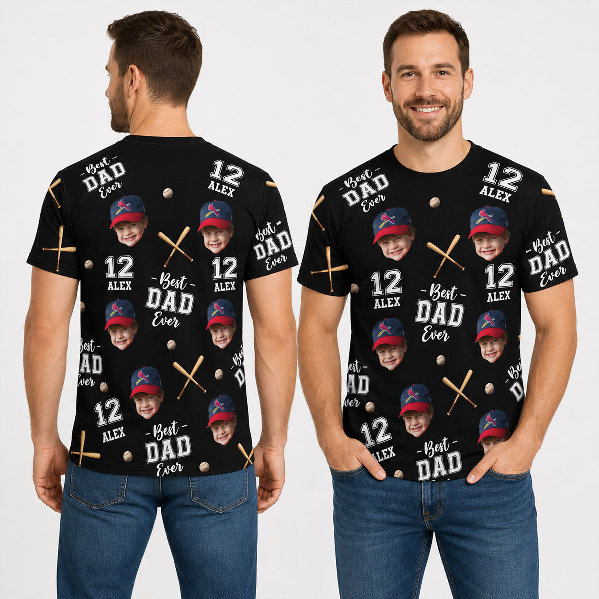 Best Dad Ever Baseball Dad - Personalized Shirt - Heartfelt Gift For Dad, Husband