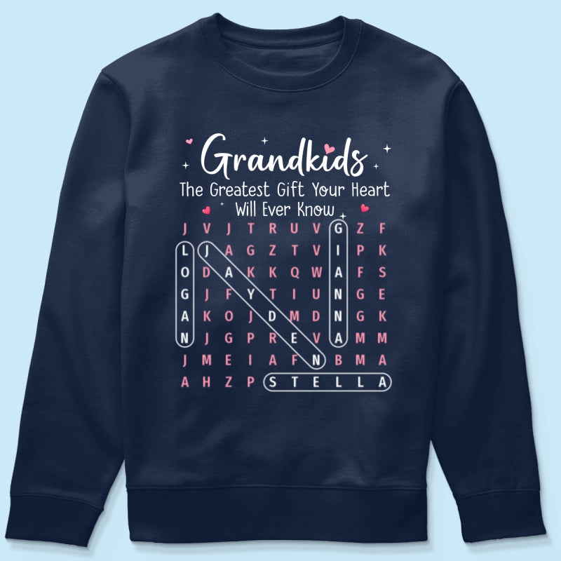The Greatest Gift You Ever Know Word Search Puzzle Art - Personalized Shirt - Gift For Grandma
