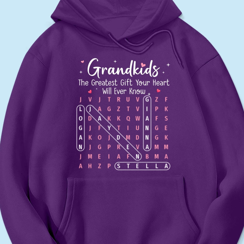 The Greatest Gift You Ever Know Word Search Puzzle Art - Personalized Shirt - Gift For Grandma