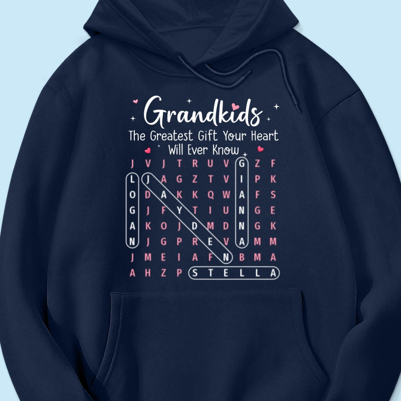 The Greatest Gift You Ever Know Word Search Puzzle Art - Personalized Shirt - Gift For Grandma