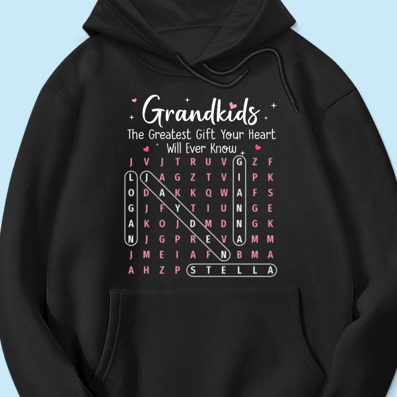 The Greatest Gift You Ever Know Word Search Puzzle Art - Personalized Shirt - Gift For Grandma