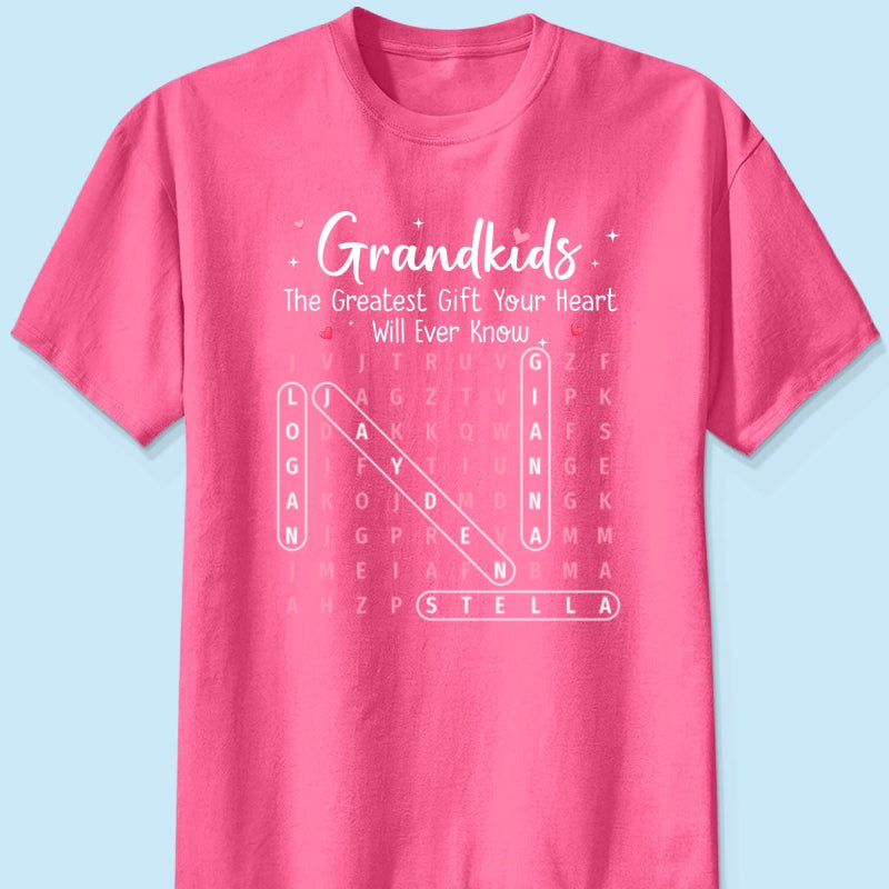 The Greatest Gift You Ever Know Word Search Puzzle Art - Personalized Shirt - Gift For Grandma