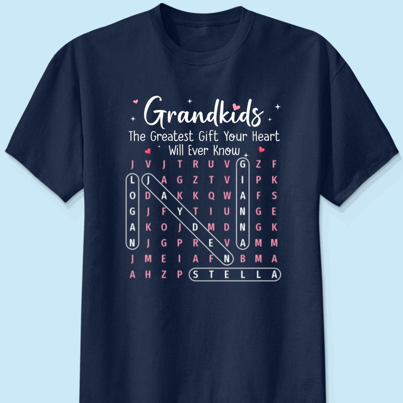 The Greatest Gift You Ever Know Word Search Puzzle Art - Personalized Shirt - Gift For Grandma