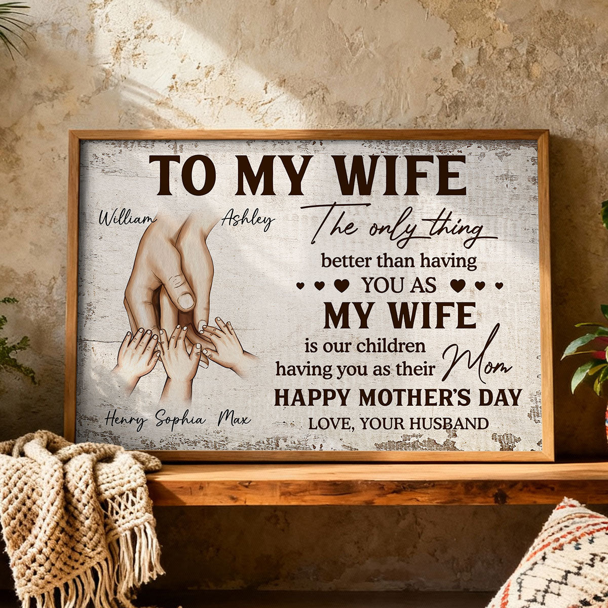 Family Holding Hands The Only Thing Better Than Having You As My Wife - Personalized Poster - Mother's Day Gift For Wife