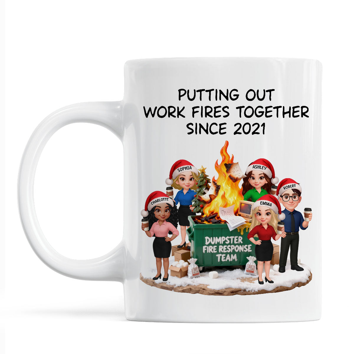 Dumpster Fire Response Team - Personalized Mug - Funny Gift For Coworkers, Work Besties