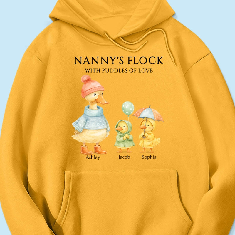 Nanny's Flock with Puddles of Love - Personalised Shirt - Gift for Grandma