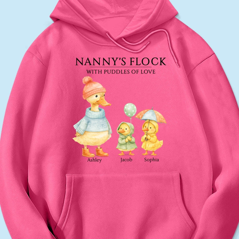 Nanny's Flock with Puddles of Love - Personalised Shirt - Gift for Grandma