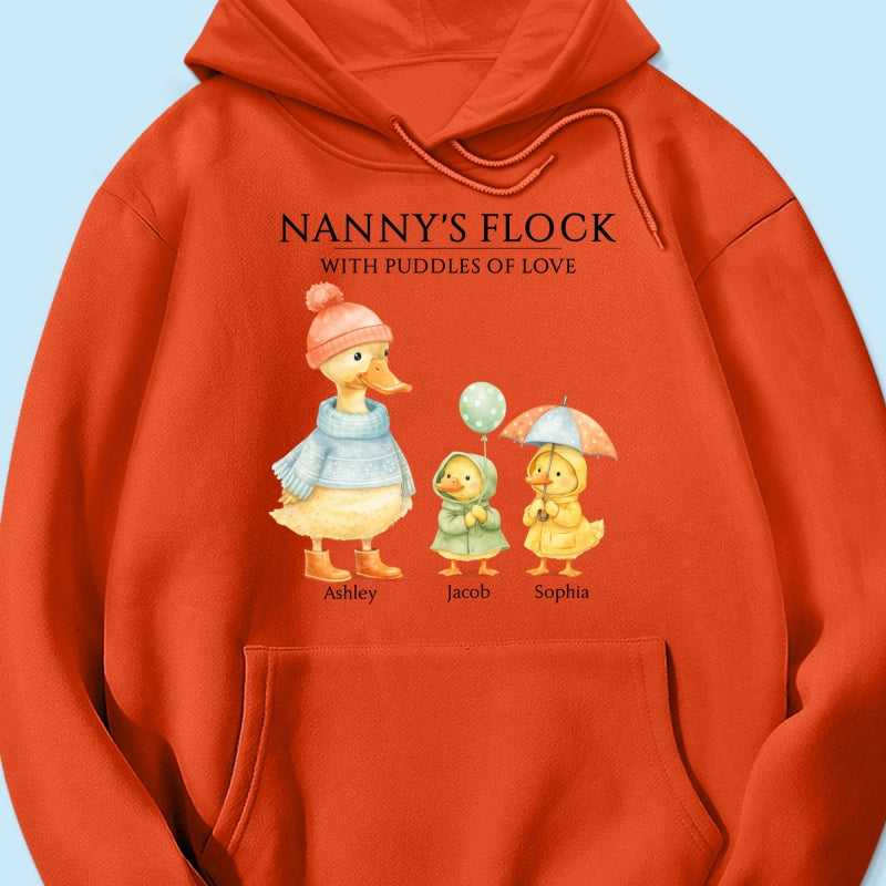 Nanny's Flock with Puddles of Love - Personalised Shirt - Gift for Grandma