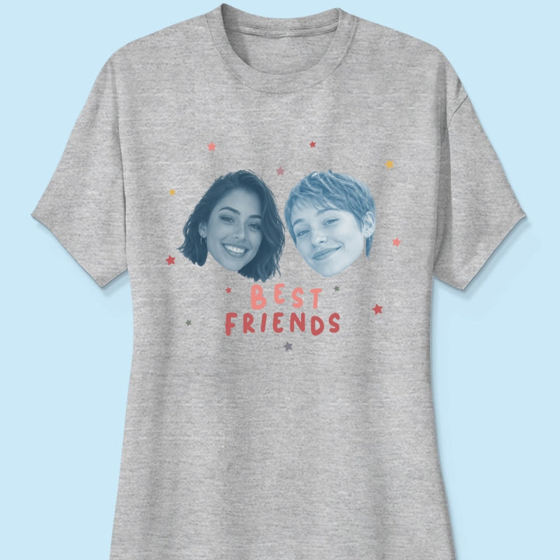 Vintage Best Friend Custom Photo - Personalized Shirt - Friendship Gift, Birthday Gift for Friend, BFF Birthday Gift Idea