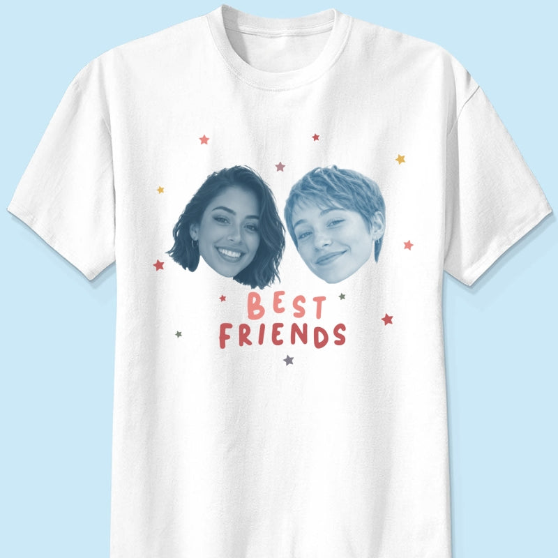 Vintage Best Friend Custom Photo - Personalized Shirt - Friendship Gift, Birthday Gift for Friend, BFF Birthday Gift Idea