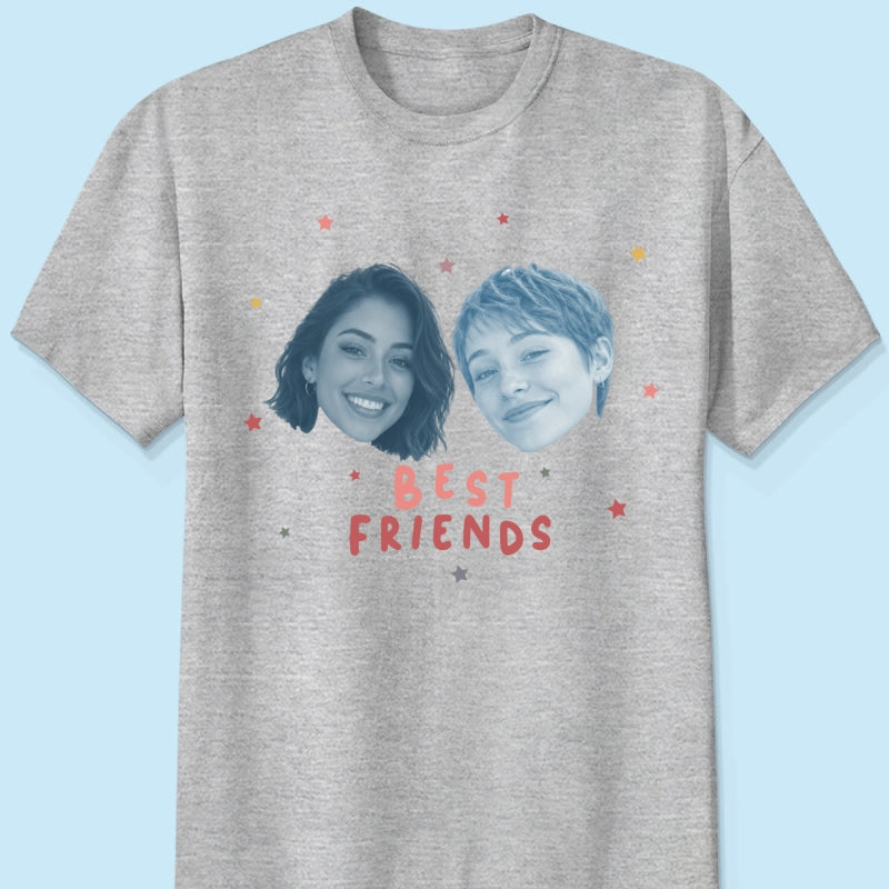Vintage Best Friend Custom Photo - Personalized Shirt - Friendship Gift, Birthday Gift for Friend, BFF Birthday Gift Idea